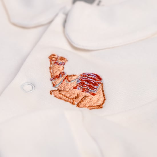 100% organic cotton camel sleepingsuits - set of 3